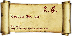 Kmetty György névjegykártya