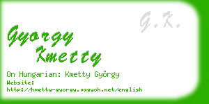 gyorgy kmetty business card